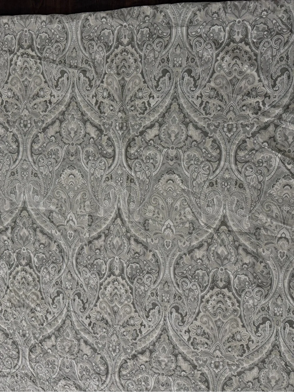 Pottery Barn Caesarea Duvet Cover King Size Euro Pillow Sham Paisley Grey Tan